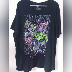 Marvel Graphic Tee - Black with Neon Characters
